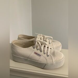 Superga White Platform Sneakers